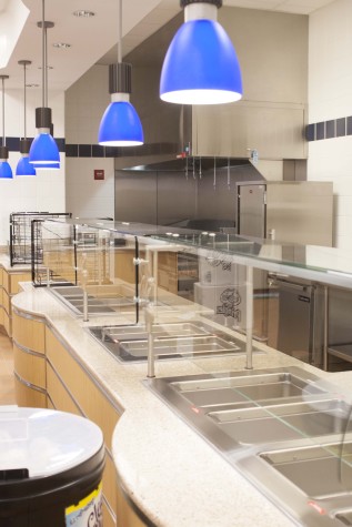 New food stations in Fr. Querbes Dining Hall await hungry students. Photo by Dana Lenard.