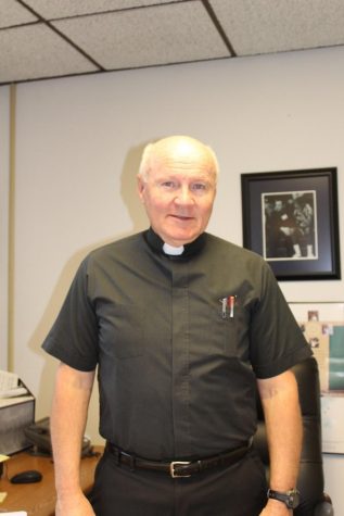 Fr. Dan Hall, history teacher, served in the Army and the Marines.
