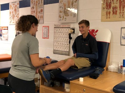 Gina works a sophomore recovering from an injury.