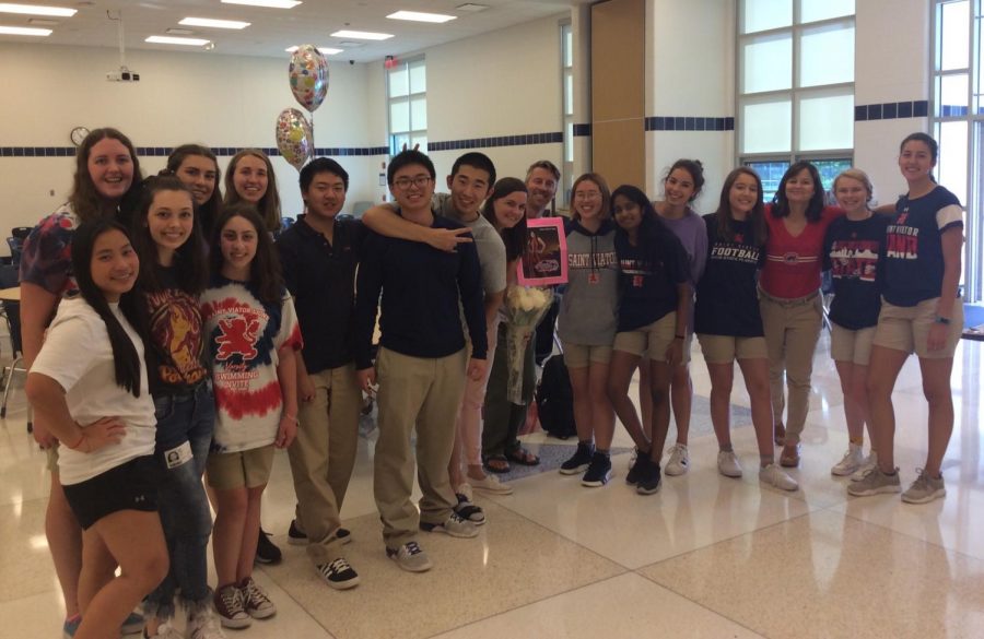 Students wished Ms. Egan good luck in Boston with a surprise going away party.