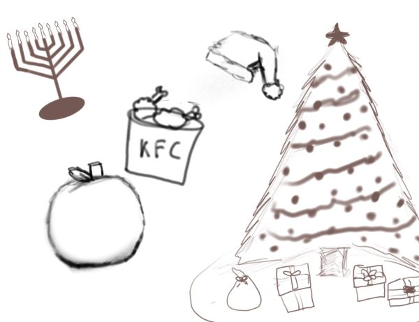 An assortment of various traditions during the holiday season. 