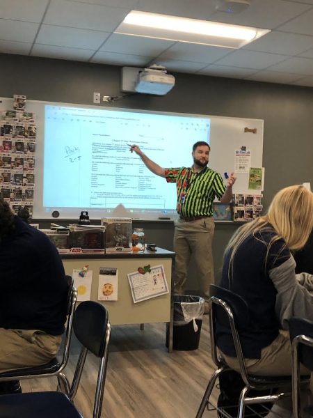 Mr. Winter teaches his history class.