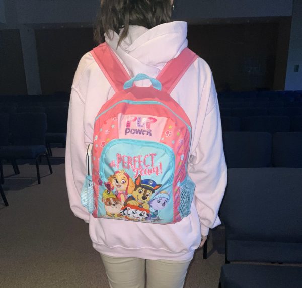 Senior wearing senior backpack.